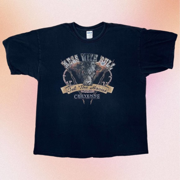 Gildan Other - Wester Bull Vintage Faded Distressed XL Black Brown Graphic Short Sleeve T-Shirt